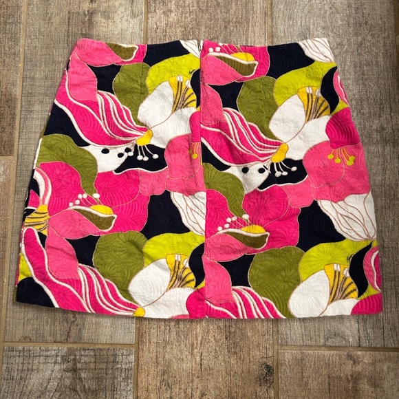 Trina Turk Pink and Green A-Line Mini Skirt Size 2 - Picture 3 of 5